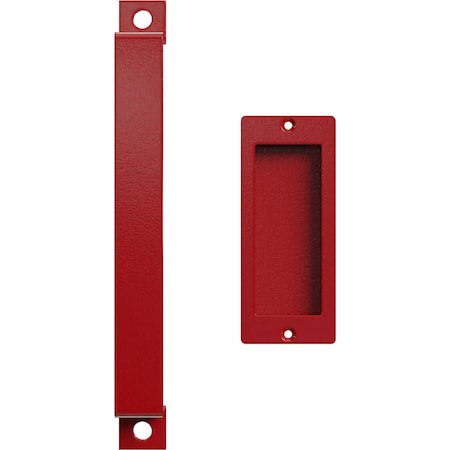 Ekena Millwork 11" Pull Handle & 6" Flush Pull for 2 1/4" Doors, Regal Red GB6001PP5116RR